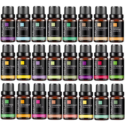 10ML Premium Essential Oil Set - Lavender, Jasmine, Eucalyptus, Vanilla, Sandalwood, Bergamot, Rosemary, Citronella, Cinnamon Fragrance Oils